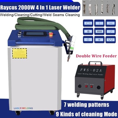 Raycus 2000W 4IN1 Laser Welding Cutting Cleaning Machine Double Wire Feede