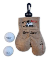 Golf Ball Storage Bag Funny Gag Gift 2 Balls Tees Gloves Holder Cart Accessory