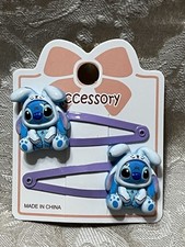 Stitches Blue Alien Hawaii Zodiac Animal Costume Girl Hair Clip Barrette Set