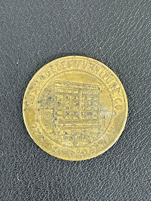 Los Angeles California CA Los Angeles Furniture Co. $1 Trade Token vintage