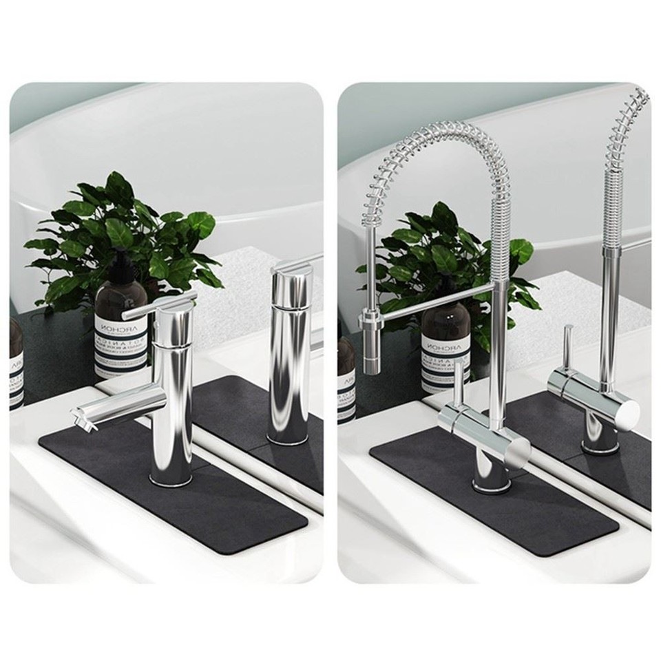 ZumenDa – Set Di 3 Portasapone In Pietra Diatomite, Assorbente E Asciugatura Rapida, 20x10 Cm + 2x10x10 Cm, Bianco - 2