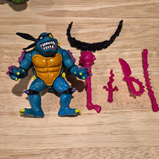 Playmates TMNT Slash Action Figure 100% Complete w Belt Weapons 1990 Vintage Toy