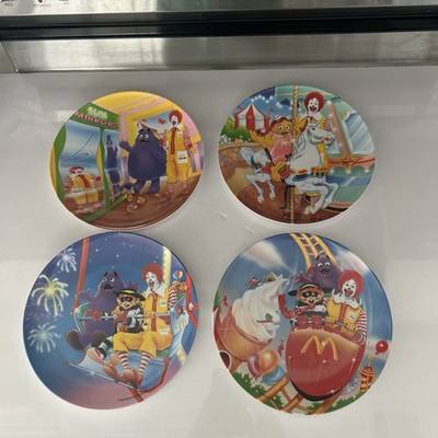 McDonald's Set of 4 Multicolor Collector Plates 1993 Carnival Theme Original