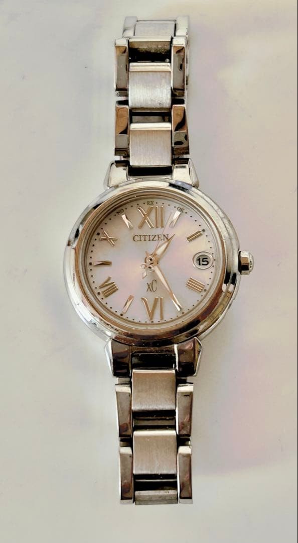 Numerals Display Citizen xC H058-T016553 Pink Dial Analog Bracelet Watch Date Roman ...