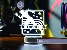 Personalized Runner Night Light - Custom LED Lamp Gift for Track Athlete