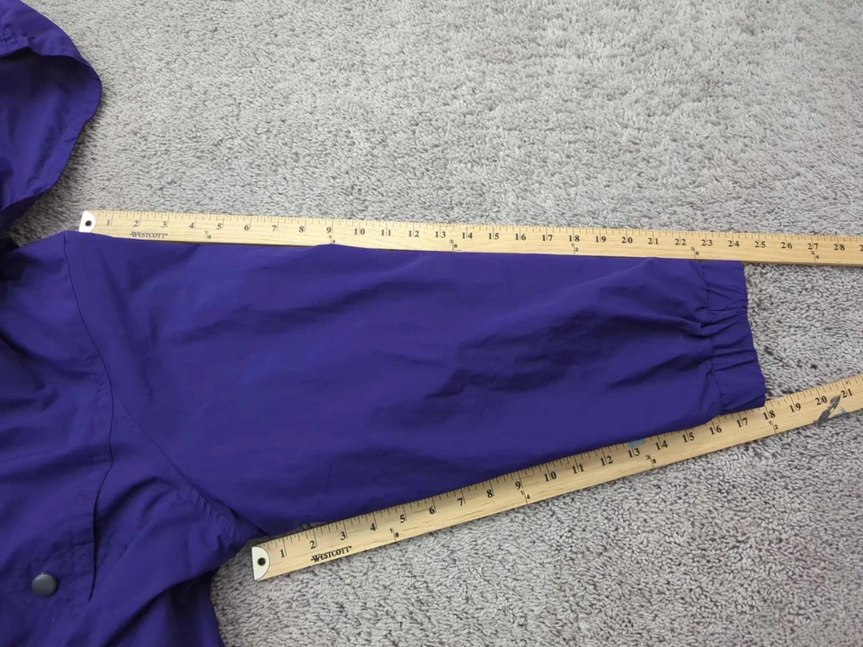 Chaqueta Woman Within para mujer 1X PLUS púrpura abotonada con capucha anorak dos piezas Foto 3 de 4