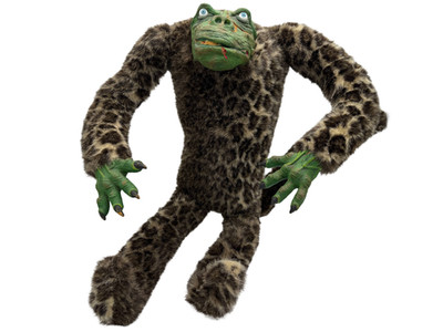 Green Monkey Thing Horror Plush Toy Leopard Print Long Limbs Creepy Creature