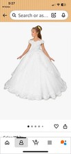 Little Girls White Flower Girl Dress.