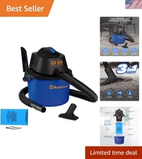 Versatile WD-2L 2-Gallon Wet Dry Vacuum with Suction & Blower for All Surfaces