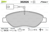 Valeo 302026 BremsbeläGe FüR Scheibenbremse Fiat Lancia Alfa Romeo Vorderachse