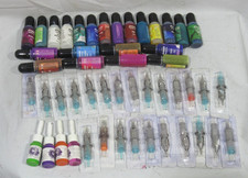 Tattoo stuff, ink, needles, Wormhole machine, Tattoo Gun, misc. tattoo stuff