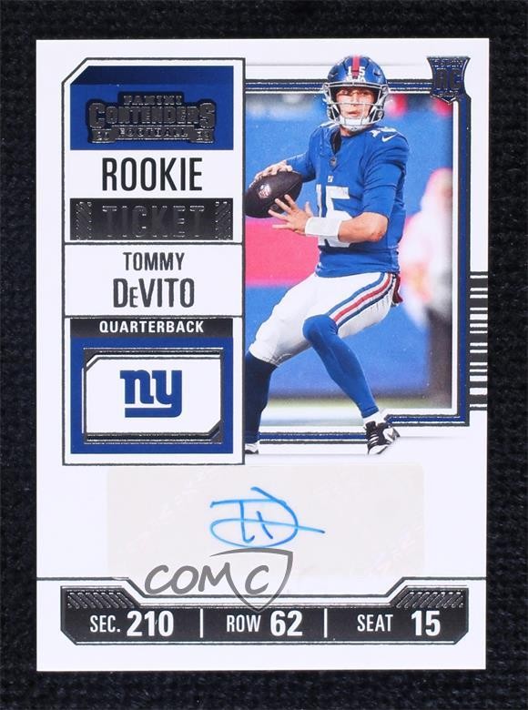 2023 Panini Contenders Rookie Ticket Tommy DeVito #221 Auto 6v3
