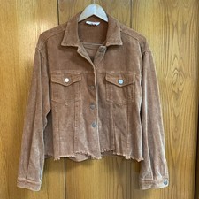   Peach Love California Ribbed Distressed Orange Jacket Women's Size Small