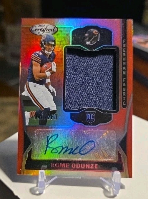 2024 Certified NFL Rome Odunze Rookie Auto Freshman Fabric Pink Mirror #d 40/260