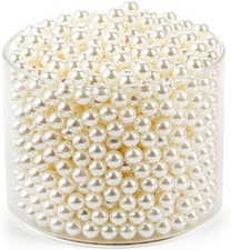 2000 Pcs Art Faux Pearls, 8mm Undrilled Pearls, Ivory Polished