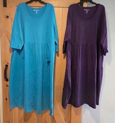 Lot of 2 Ulla Popken Jersey Dress Sz 28/30  Pockets Lounge Lagenlook