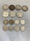 Lot of 7 90% Silver Quarters and 8  90% SILVER Dimes  about 2.5 oz
