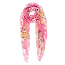 Scarf for Women Lightweight Sheer Alicante Collection 8 - Fuschia Butterfly