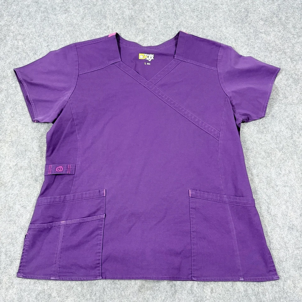 Wonderwink Flex Comfort Purple Scrub Set Fits Women’s Top(Sz:L) & Bottom(Sz:XLP) - Image 2 of 4