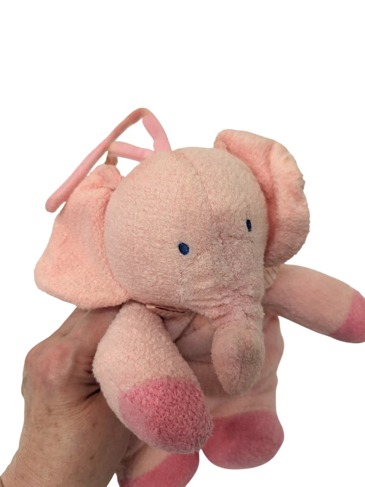 Child of Mine Carter's Pink Elephant Musical Puxar Cauda Berço Brinquedo de Pelúcia Presente para Bebê - Imagem 3 de 4