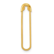 14k Yellow Gold Polished Solid Safety Pin Pendant