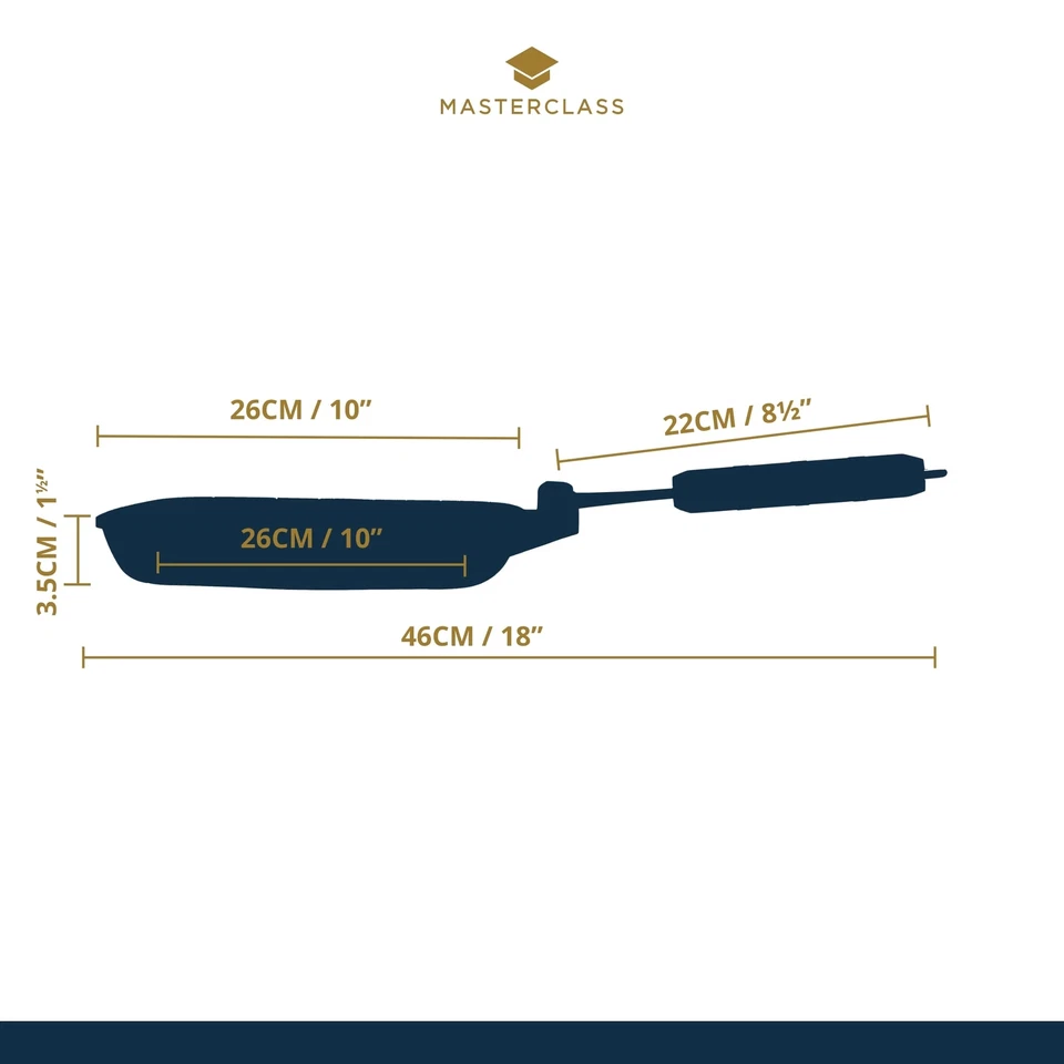 MasterClass Induktionsgeeignete Antihaft-Grillpfanne mit Klappgriff 24 cm 95"... - Bild 2 von 4