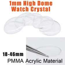 1mm High Dome Acrylic Lens for Retro Pocket Watch Glass 18mm-46mm Watch Crystal