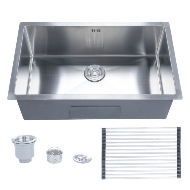 32 Undermount 18 Gauge Stainless Steel Single Bowl Kitchen Sink