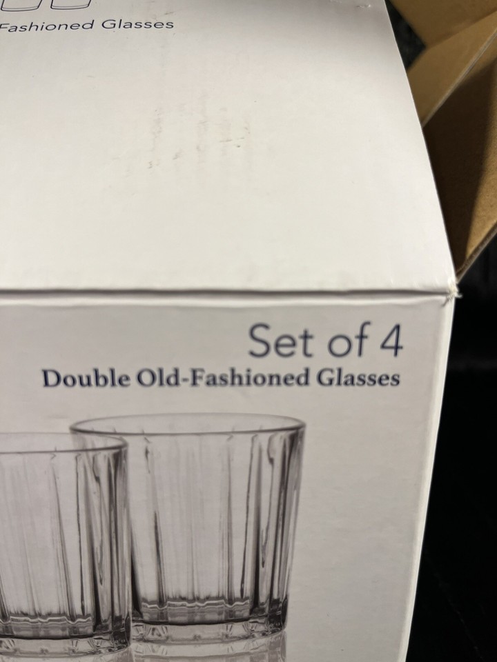 Mikasa Double OldFashioned Glasses BEVERLY Set Of 4 NEW 10 oz Lead