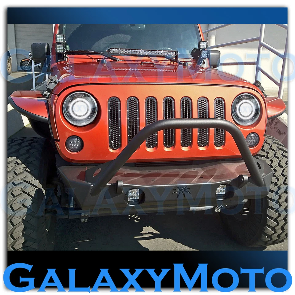 Lámpara de faro proyector cromada + anillo halo + lente de vidrio para Jeep Wrangler JK 07-17 Foto 3 de 4