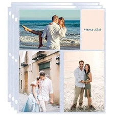 30 Pack Photo Album Sleeves for 3 Ring Binder, Holds 4x6 Inch 180 Photos