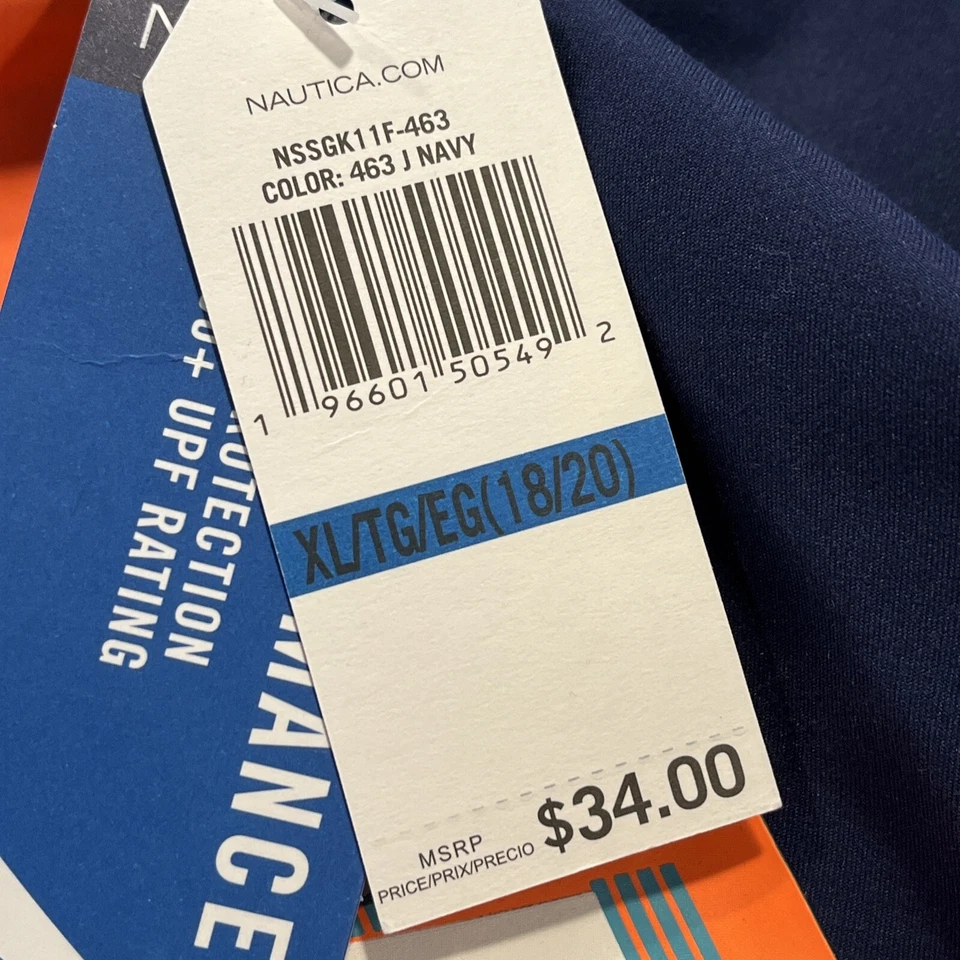 Baúl de baño Nautica para niños XL (18/20) UPF 50+ azul marino forrado con hechizos Foto 3 de 4