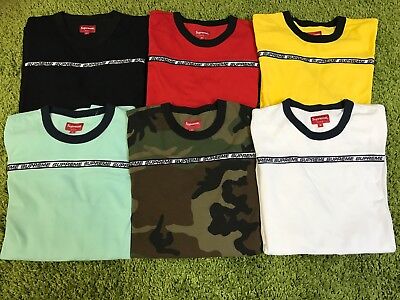 Supreme F/W 2017 Tape Stripe L/S Pique Top Size M Box Logo Supreme F/W 2017 Tape Stripe L/S Pique Top Size M Box Logo
