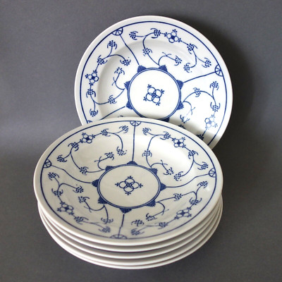 6 Suppenteller Jäger Saks Eisenberg Strohblume Indisch Blau d 22 cm Top