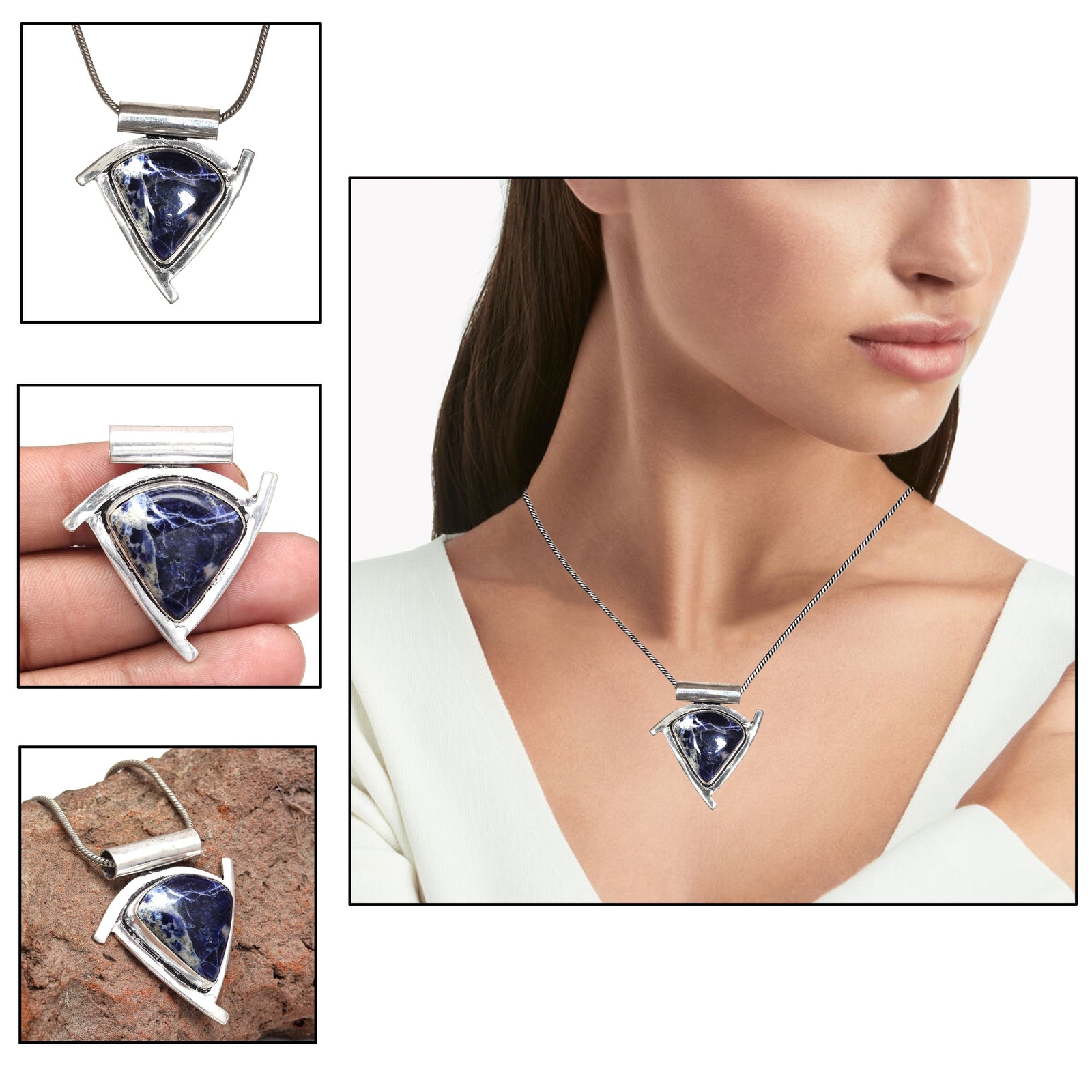 Necklace  Gemstone Gifted Amethyst Jewelry Sodalite, 18