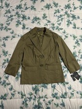 Liz Claiborne Womens Size 4 Blazer Jacket Olive Green Buttons