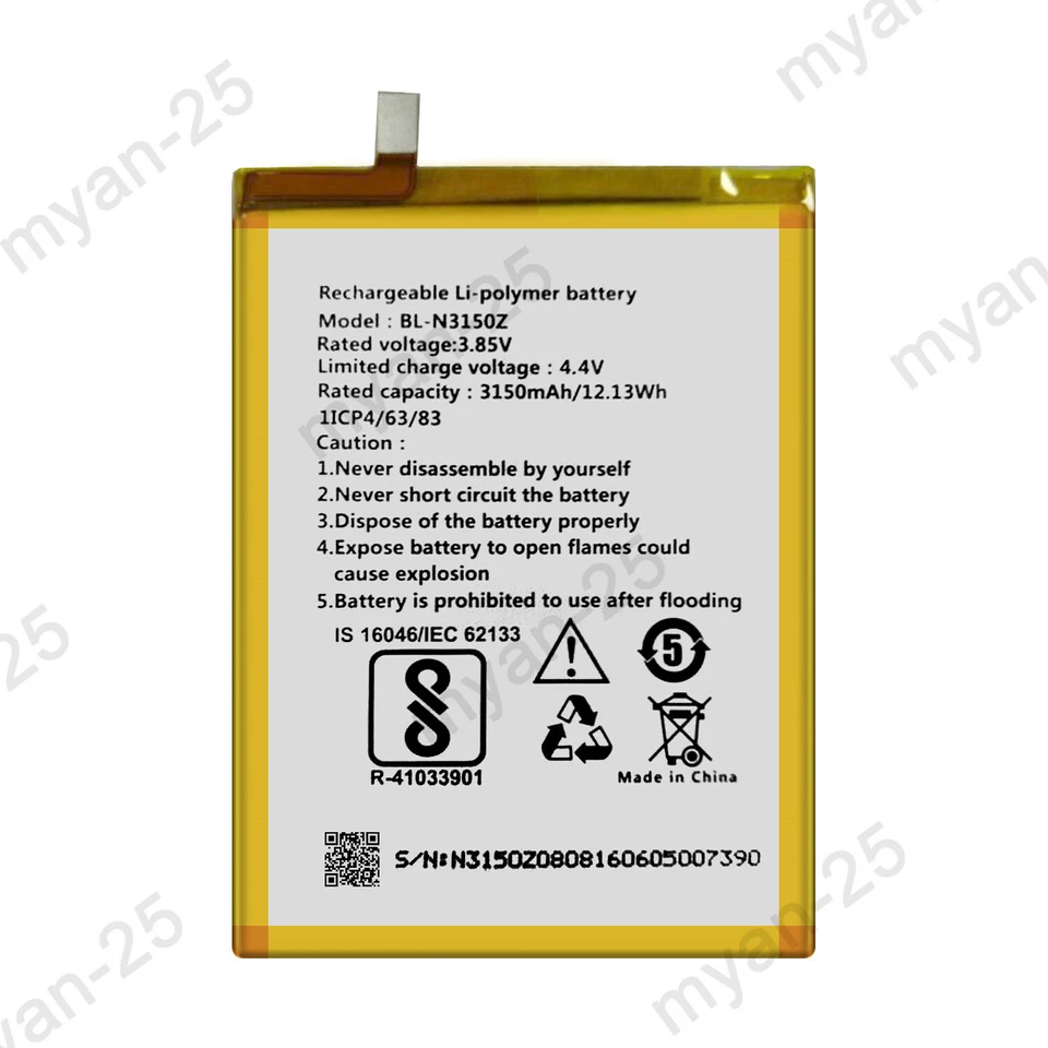 Nueva Batería BLU BL-N3150Z Para Blu Vivo XL 2 V0070UU 3150mAh Herramientas Vendedor de EE. UU. Foto 2 de 4