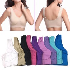 Womens Ladies Sports Sleep Comfort Bras Full Cup Non-Wired Seamless Bralette New