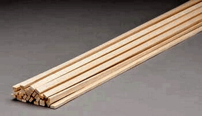 20 PIECES MAPLE HARDWOOD SQUARE STRIPS 12'' X 1/4'' X 1/4'' LUMBER WOOD MODEL R/C 