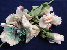 Vintage Millinery Flower Collection Taupe Tan Ivory 2-5" Dramatic H4973