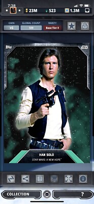 Topps Star Wars Digital Card Trader Tier 8 - Teal Han Solo S3 - 500 cc
