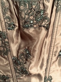 Fredericks Of Hollywood Espresso Chocolate Brown Embellish Lace Corset, 32 **NWT