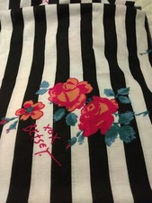 Betsey Johnson Xo Infinity Scarf Floral  Stripes Pink Label
