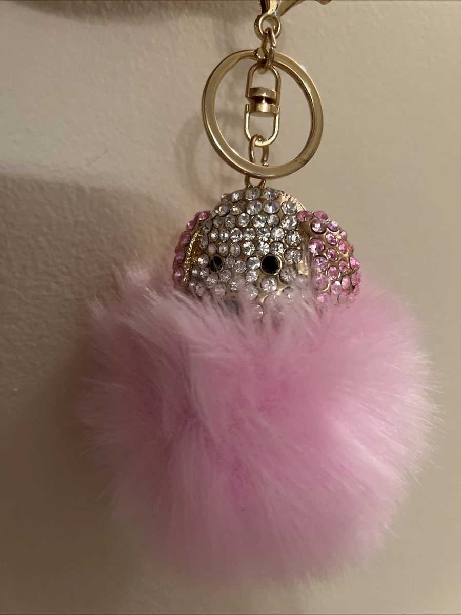 Pink Dog Sparkly Key Chain