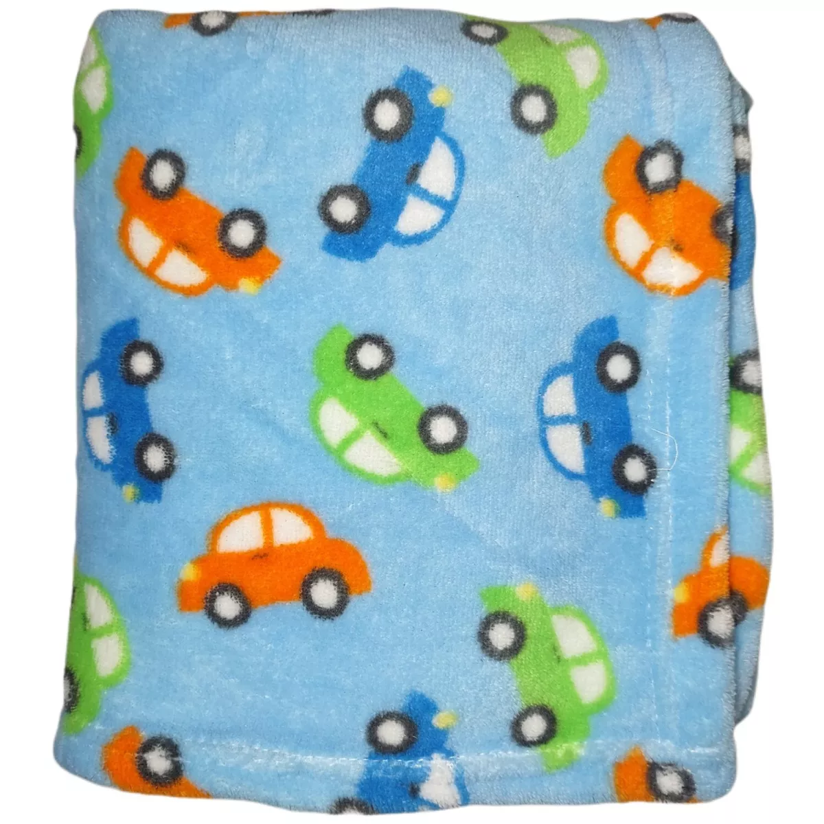 Snugly Baby Car Blanket Blue Fleece Orange Green Lovey Boy Slug Bug Security
