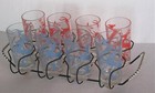 8 HIS & HER’S ART DECO GAZELLE GLASS TUMBLERS FOR 4 COUPLES + TRAY — photo 6