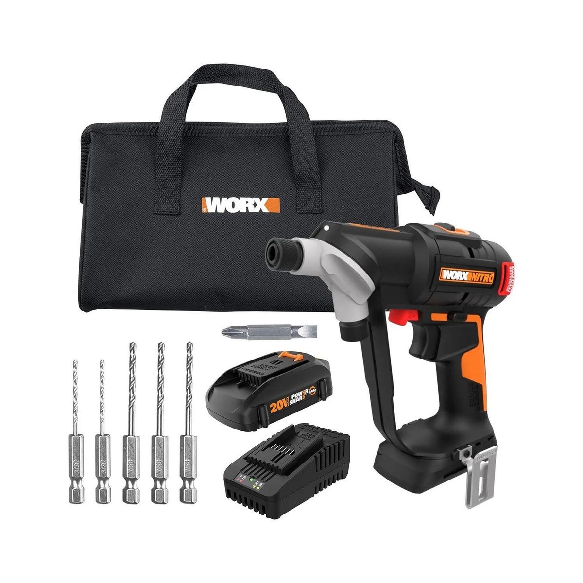 Worx WX177L Cordless 20V Switchdriver 2.0 Nitro 1/4