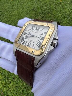 Cartier Santos 100 XL 18kt Yellow Gold Stainless Steel W20072X7