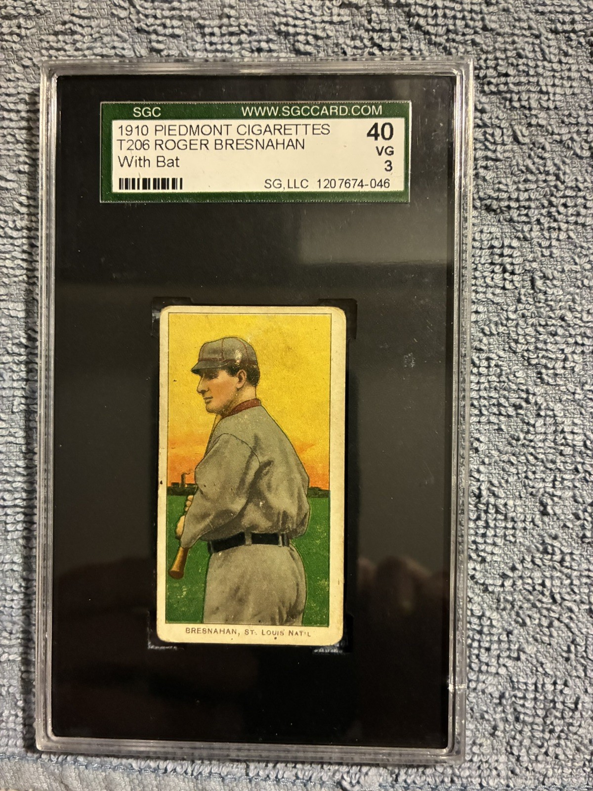 1909 T206 Roger Bresnahan with Bat SGC 3 VG Piedmont 