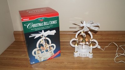 1996 ROTATING ANGELS CHRISTMAS BRASS BELL CHIMES No. 29043 by NOVA with Box